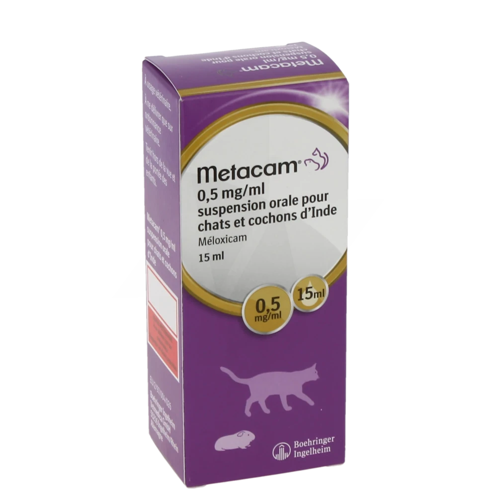 Metacam 0,5 Mg/ml Suspension Orale Pour Chats Et Cochons D'inde, Suspension Buvable