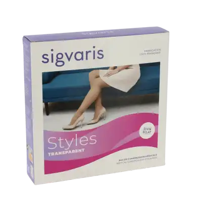 Sigvaris Styles Transparent Bas Auto-fixants  Femme Classe 2 Beige 120 X Large Normal à RUMILLY