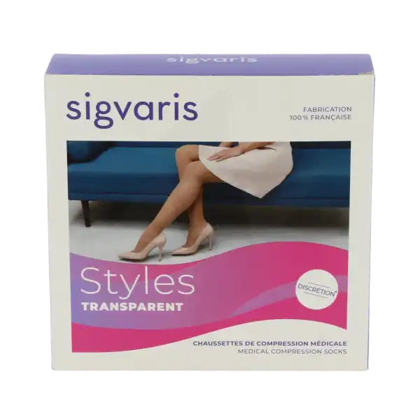 Sigvaris Styles Transparent Chaussettes  Femme Classe 2 Beige 120 Large Normal