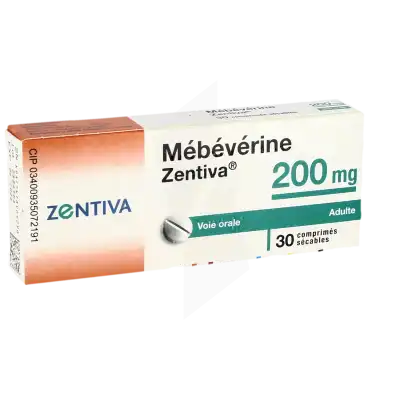 Mebeverine Zentiva 200 Mg, Comprimé Sécable à Paris
