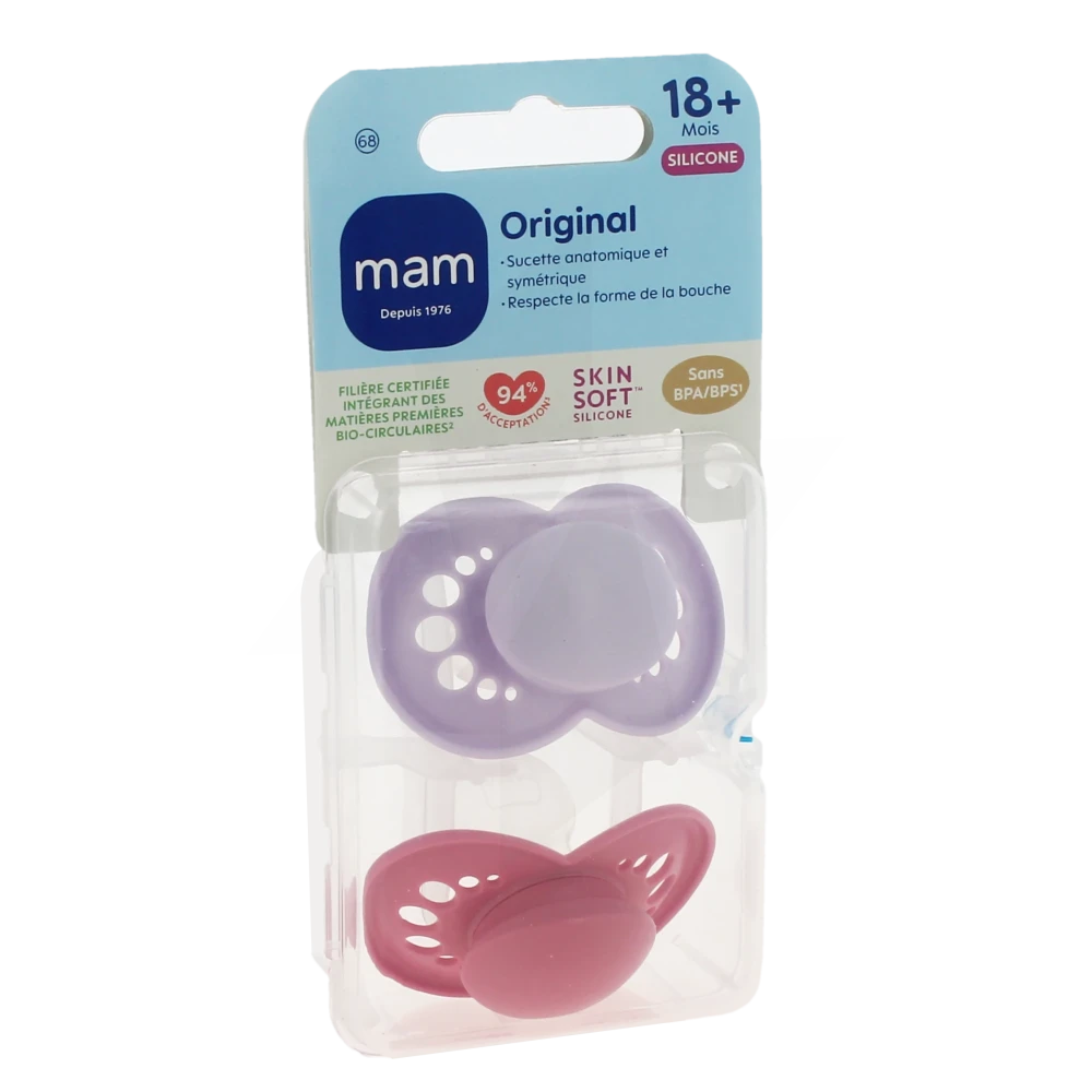 Mam Original Sucette Silicone +18mois Tendance B/2