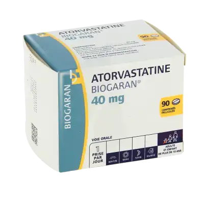 ATORVASTATINE BIOGARAN 40 mg, comprimé pelliculé