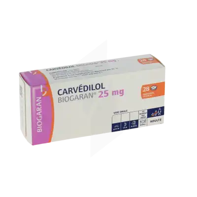 Carvedilol Biogaran 25 Mg, Comprimé Sécable à Bassens