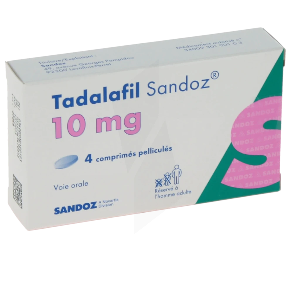 Tadalafil Sandoz 10 Mg, Comprimé Pelliculé