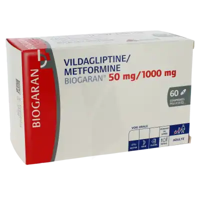 Vildagliptine/metformine Biogaran 50 Mg/1000 Mg, Comprimé Pelliculé à Hagetmau