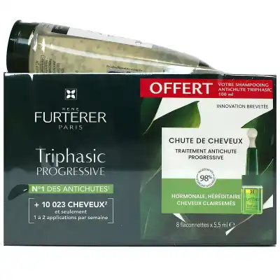 Rene Furterer Triphasic Progressive Sérum Anti-chute 8fl/5,5ml+shampooing 100ml à Saint-Gervais-la-Forêt