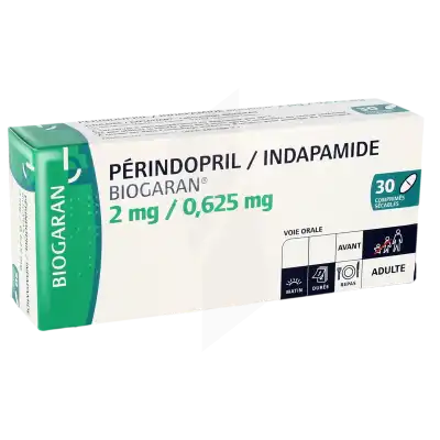 Perindopril/indapamide Biogaran 2 Mg/0,625 Mg, Comprimé Sécable à Nice