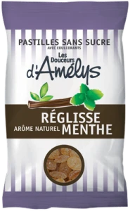 Les Douceurs D'amelys Pastilles Réglisse Menthe Sans Sucre Sachet/80g