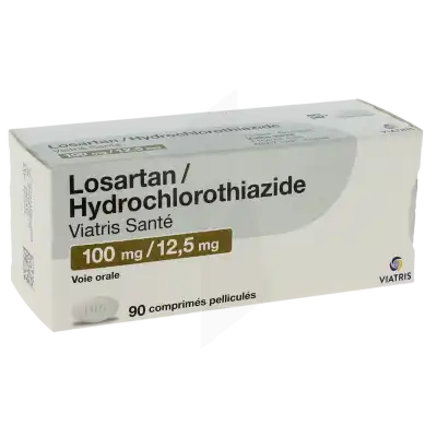 LOSARTAN/HYDROCHLOROTHIAZIDE VIATRIS SANTE 100 mg/12,5 mg, comprimé pelliculé