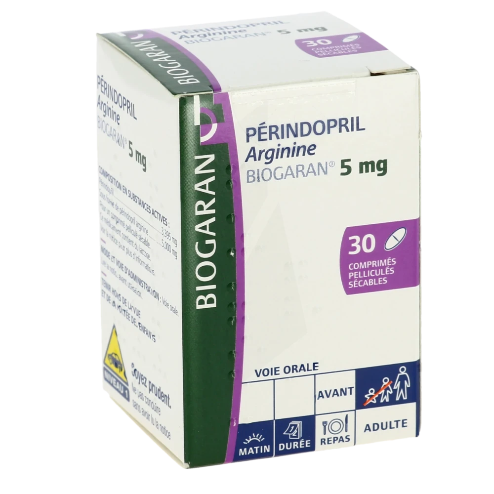 Perindopril Arginine Biogaran 5 Mg, Comprimé Pelliculé Sécable