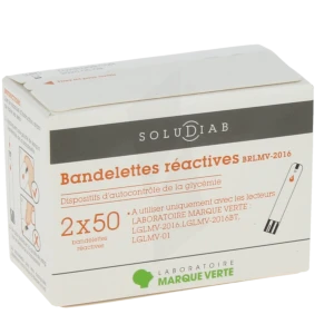 Soludiab Bandelettes Réactives Lmv  Boîte De 100