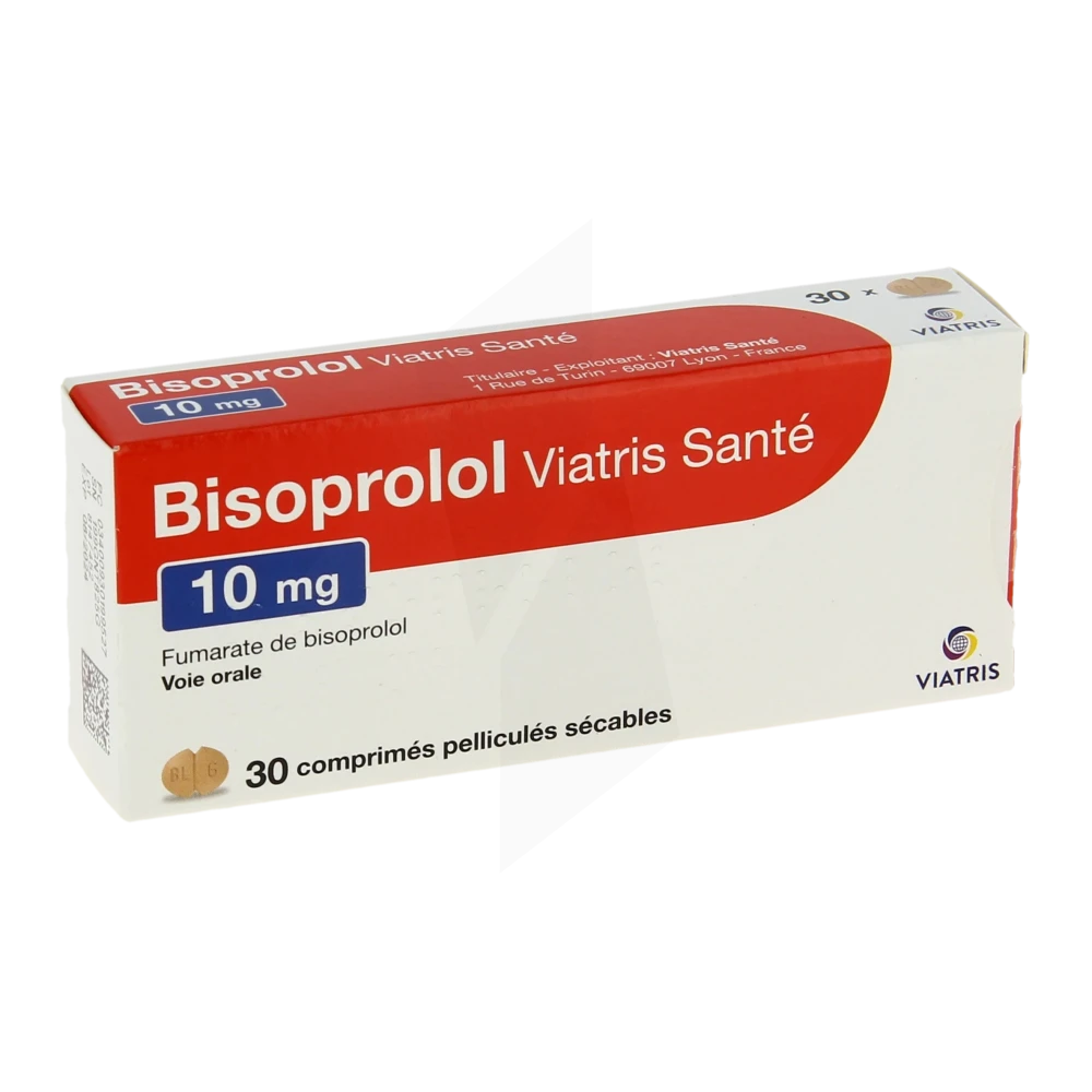 Bisoprolol Viatris Sante 10 Mg, Comprimé Pelliculé Sécable