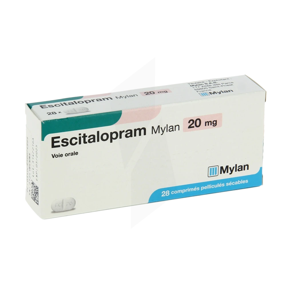 Escitalopram Viatris 20 Mg, Comprimé Pelliculé Sécable