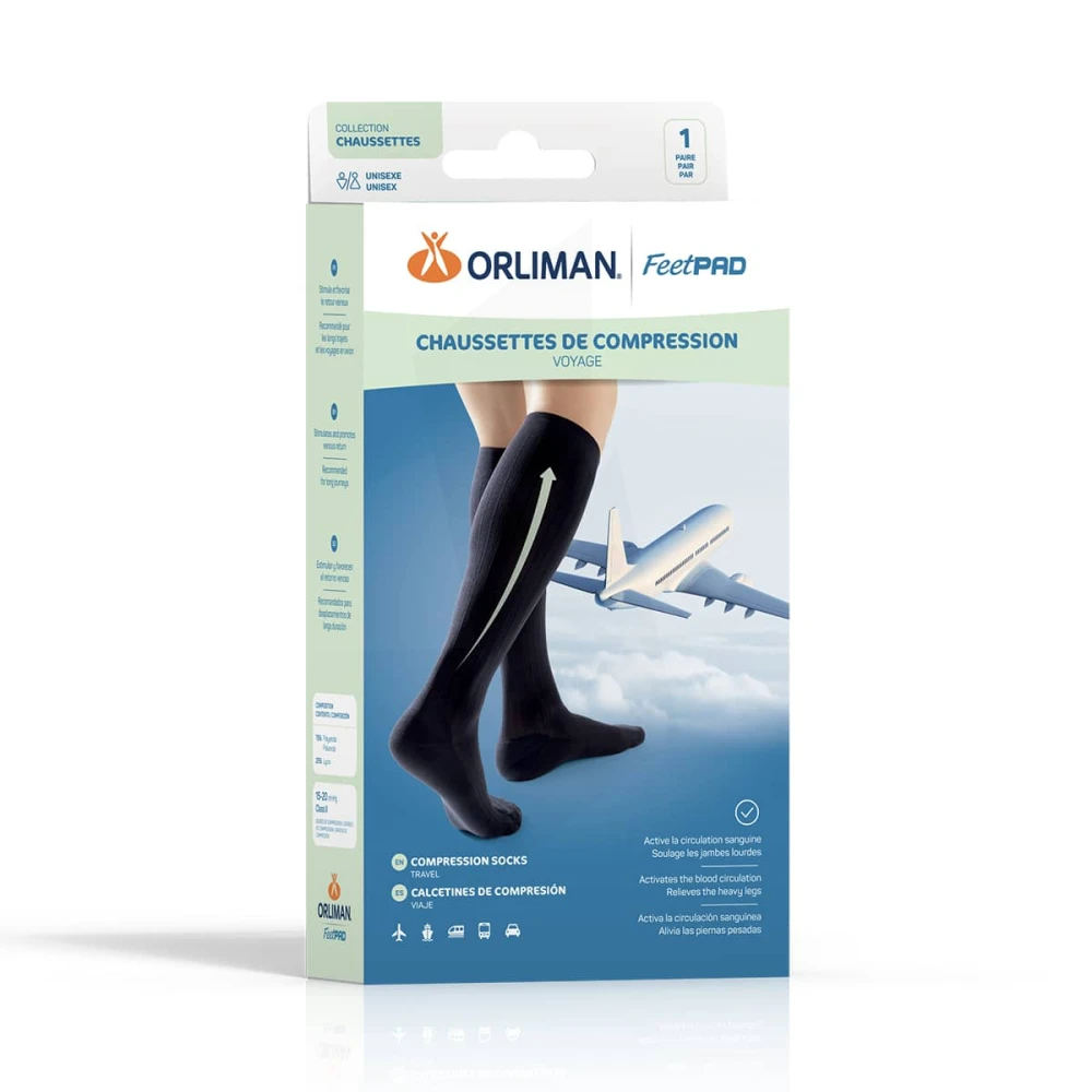 meSoigner - Orliman Feetpad Chaussettes De Compression Voyage T1 Tour De  Cheville 18-21,5cm