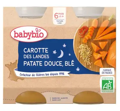 Babybio Pot Bonne Nuit Carotte Patate Douce Blé à JACOU