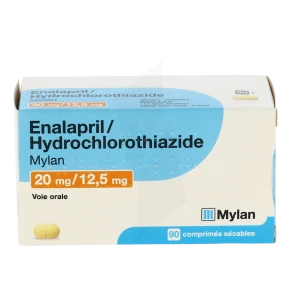 Enalapril/hydrochlorothiazide Viatris 20 Mg/12,5 Mg, Comprimé Sécable