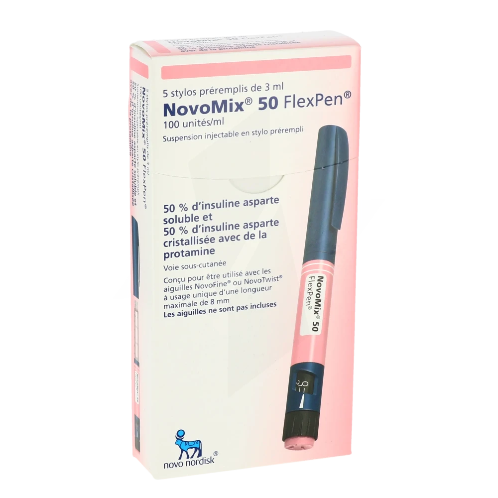 Novomix 50 Flexpen 100 Unités/ml, Suspension Injectable En Stylo Prérempli