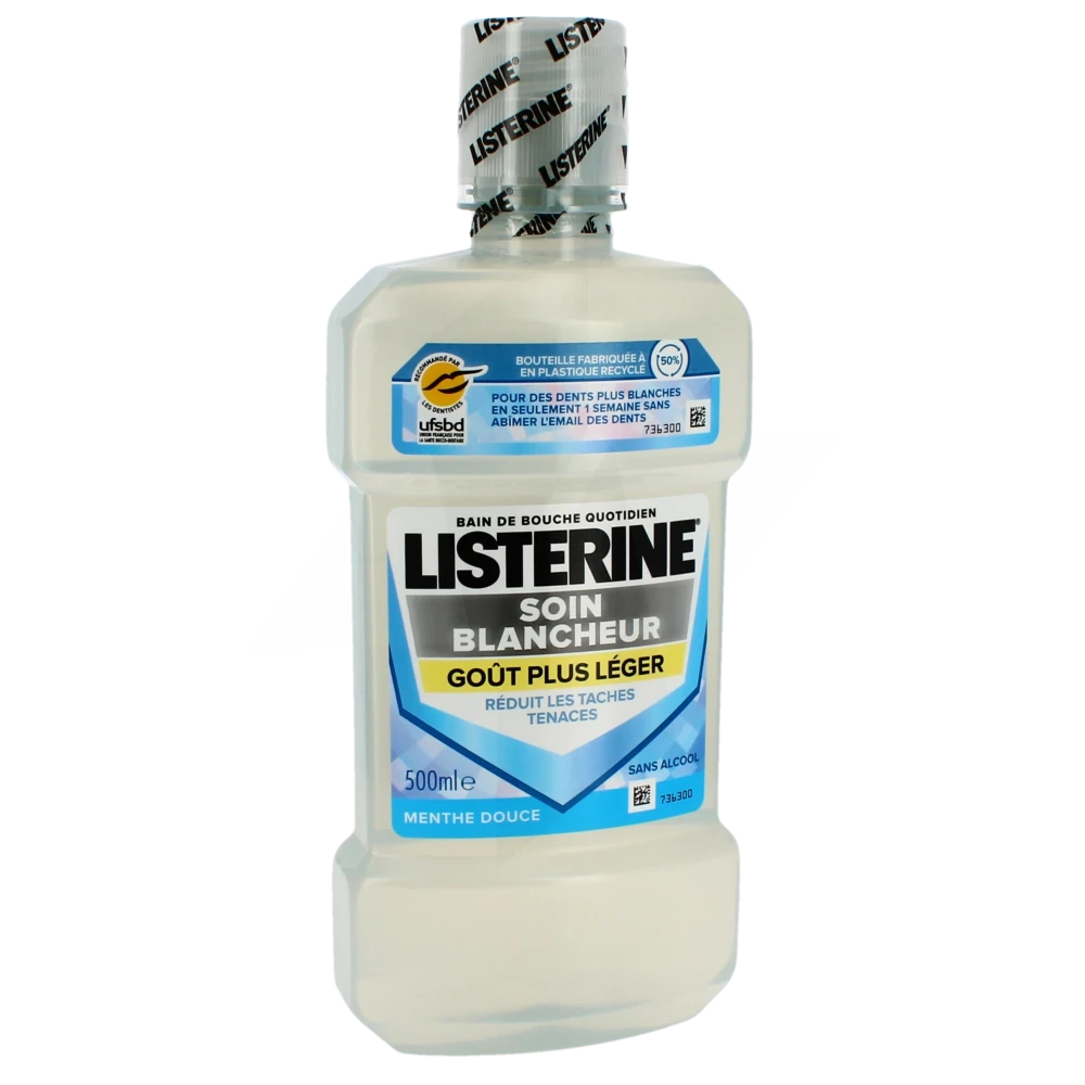 Listerine Soin Blancheur Bain De Bouche Goût Plus Léger Fl/500ml