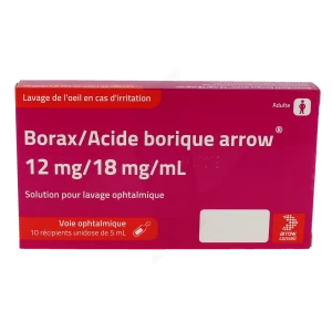 Borax / Acide Borique Arrow 12 Mg/18 Mg/ml, Solution Pour Lavage Ophtalmique En Récipient Unidose