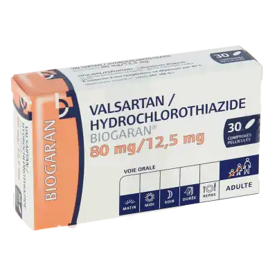 Valsartan Hydrochlorothiazide Biogaran 80 Mg/12,5 Mg, Comprimé Pelliculé à CANALS