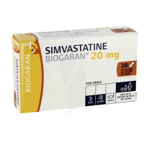 Simvastatine Biogaran 20 Mg, Comprimé Pelliculé Sécable