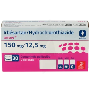 Irbesartan/hydrochlorothiazide Arrow 150 Mg/12,5 Mg, Comprimé Pelliculé