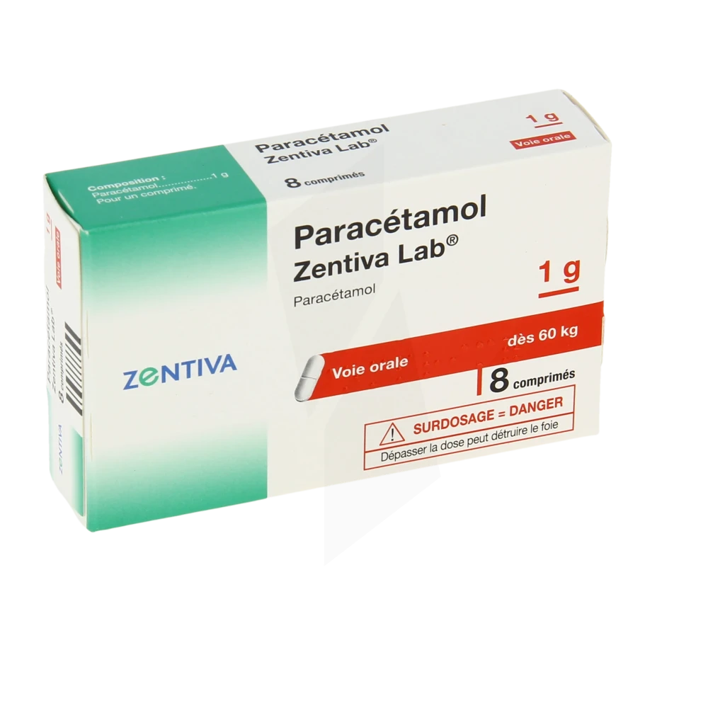 Paracetamol Zentiva Lab 1 G, Comprimé