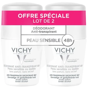 Vichy Déodorant Anti-transpirant 48h Peau Sensible 2roll-on/50ml