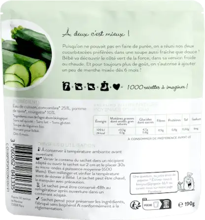 Popote Soupe Concombre & Courgette Bio 190g