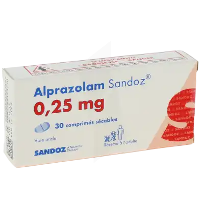 Alprazolam Sandoz 0,25 Mg, Comprimé Sécable à Clermont-Ferrand