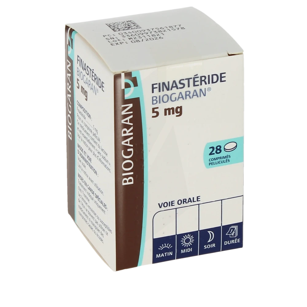 Finasteride Biogaran 5 Mg, Comprimé Pelliculé