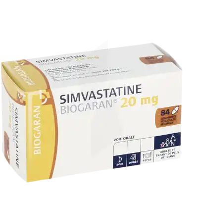 Simvastatine Biogaran 20 Mg, Comprimé Pelliculé Sécable à Nice