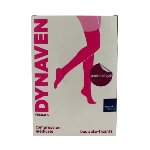 Sigvaris Dynaven Semi-opaque Bas Auto-fixants Classe 2 Femme Noir Long L