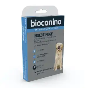 Biocanina Insectifuge Spot-on Solution Externe Moyen/grand Chien 2 Pipettes à Bernay