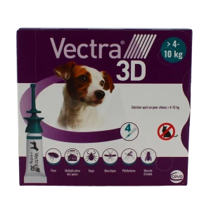 Vectra 3d Solution Spot-on Pour Chiens De 4-10 Kg, Solution Pour Spot-on