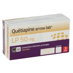 Quetiapine Arrow Lab Lp 50 Mg, Comprimé à Libération Prolongée