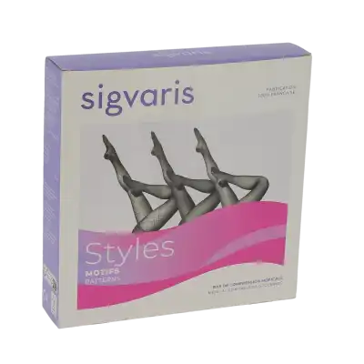 Sigvaris 2 Styles Mosaique Collant Noir Mn à Cholet