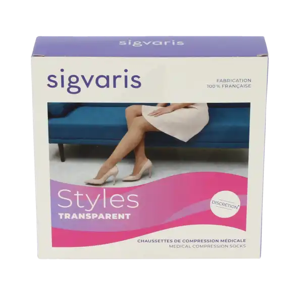 Sigvaris Styles Transparent Chaussettes  Femme Classe 2 Beige 130 Medium Normal