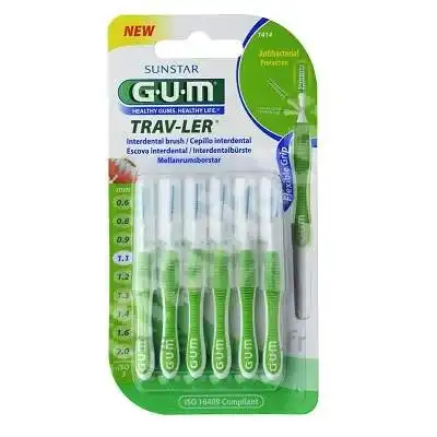Gum Trav-ler Brossettes Interdentaires Ultra Fine Conique 1.1 Mm Vert B/6 à ANDERNOS-LES-BAINS