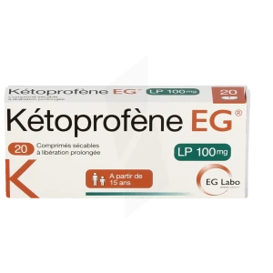 Ketoprofene Eg Lp 100 Mg, Comprimé Sécable à Libération Prolongée