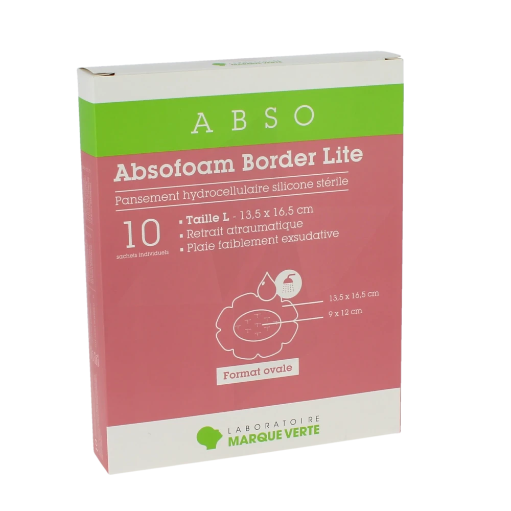 Absofoam Border Lite Pans Hydrocellulaire Ovale 13,5x16,5cm B/10