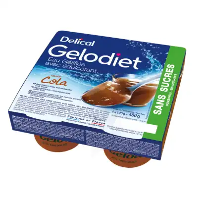 Gelodiet Eau Gélifiée édulcorée Cola 4pots/120g à ODOS