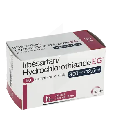 Irbesartan/hydrochlorothiazide Eg 300 Mg/12,5 Mg, Comprimé Pelliculé à SAINT-SAENS