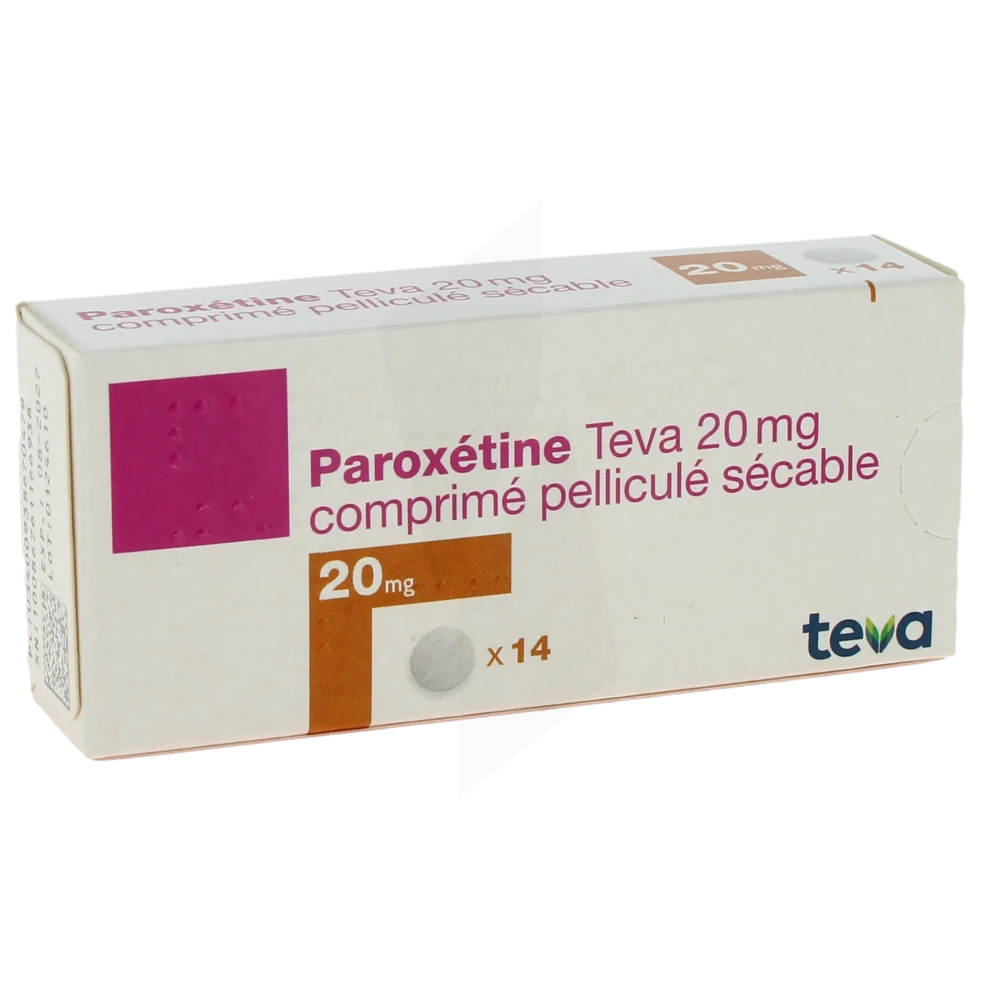 Paroxetine Teva 20 Mg, Comprimé Pelliculé Sécable