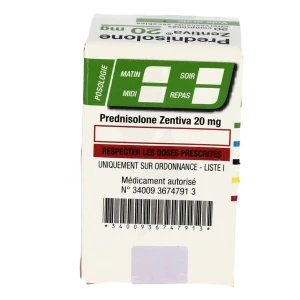 Prednisolone Zentiva 20 Mg, Comprimé Effervescent Sécable