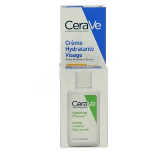 Cerave Crème Hydratante Visage Spf50 Pour Les Peaux Normales à Sèches Tube/52ml + Crème Lavante 20ml