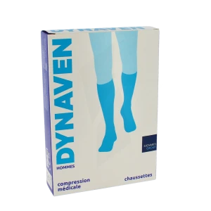 Sigvaris Dynaven Semi-opaque Fin Chaussette Classe 2 Homme Marine Normal L