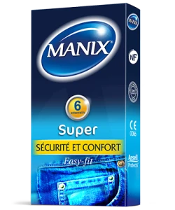 Manix Super Préservatif Avec Réservoir Lubrifiés B/6