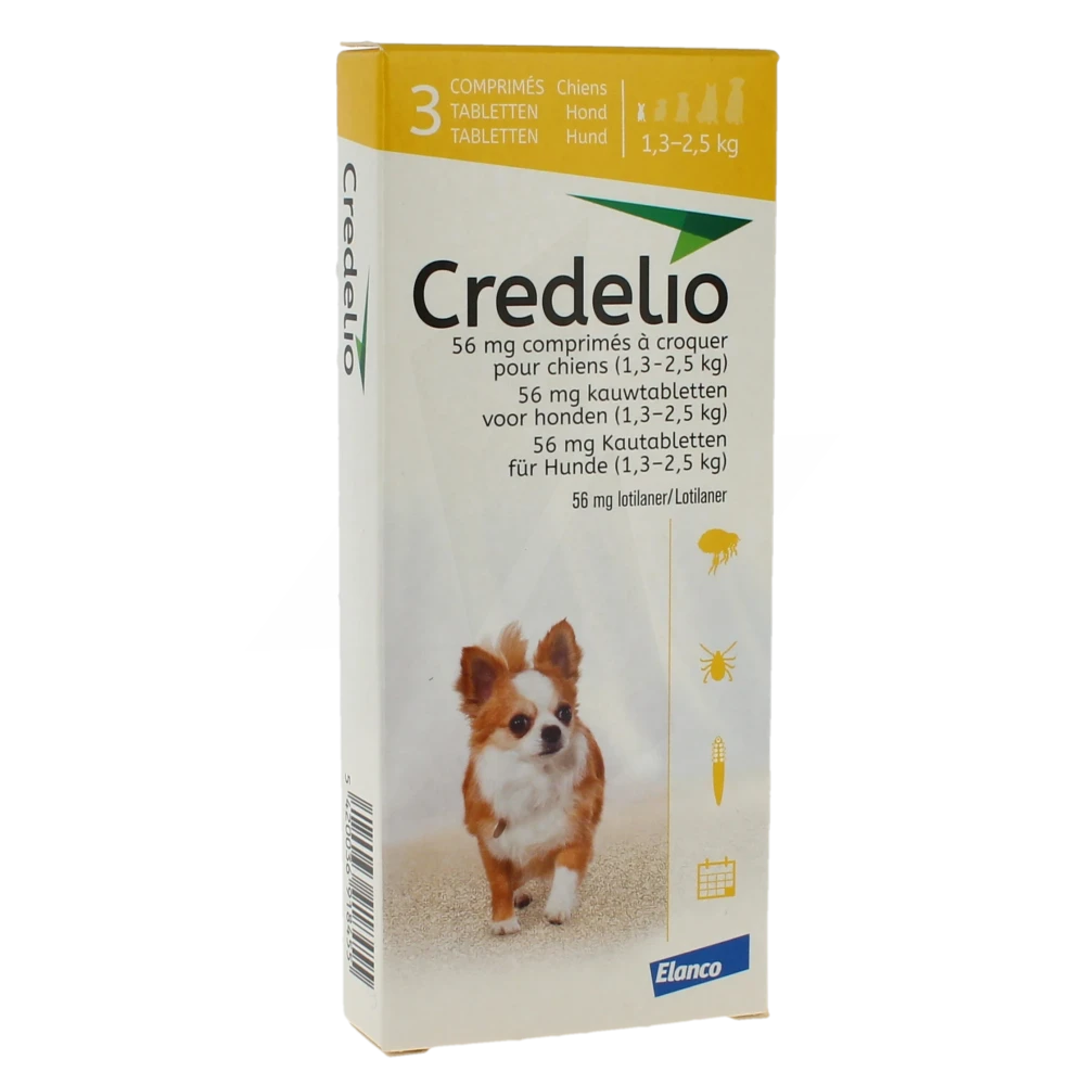 Credelio 56 Mg Comprime A Croquer Pour Chiens (1,3 - 2,5 Kg), Comprimé à Croquer