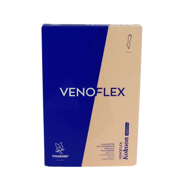 Venoflex Kokoon Absolu 2 Chaussette Mollet+ Femme Beige Naturel Taille 2l